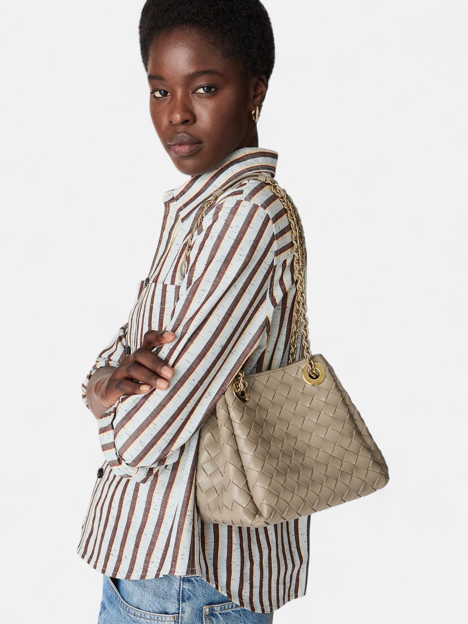 Small Chained Parachute Bag - Limestone