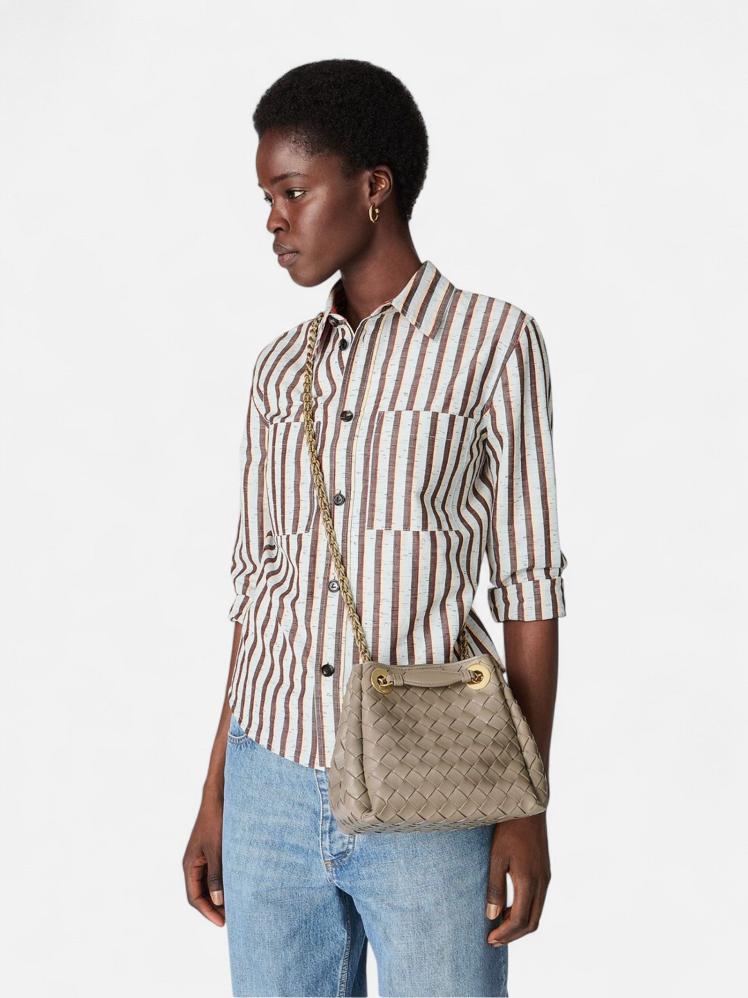 Small Chained Parachute Bag - Limestone