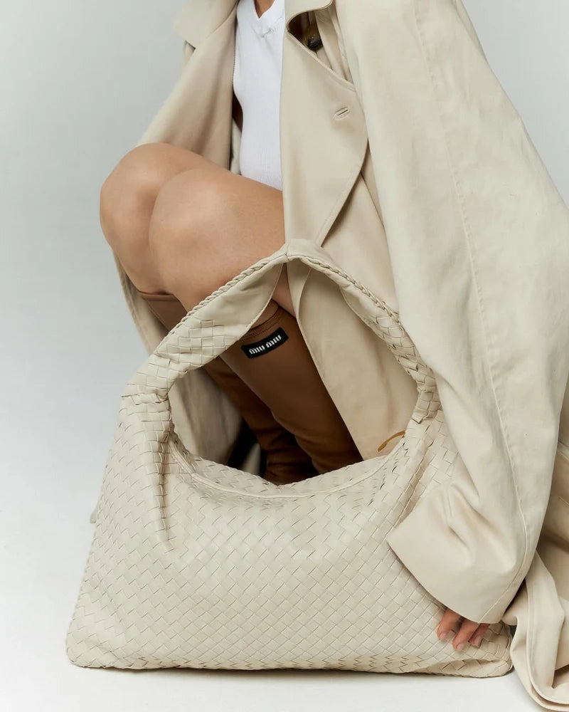 Elegance Leather Bag - Cream