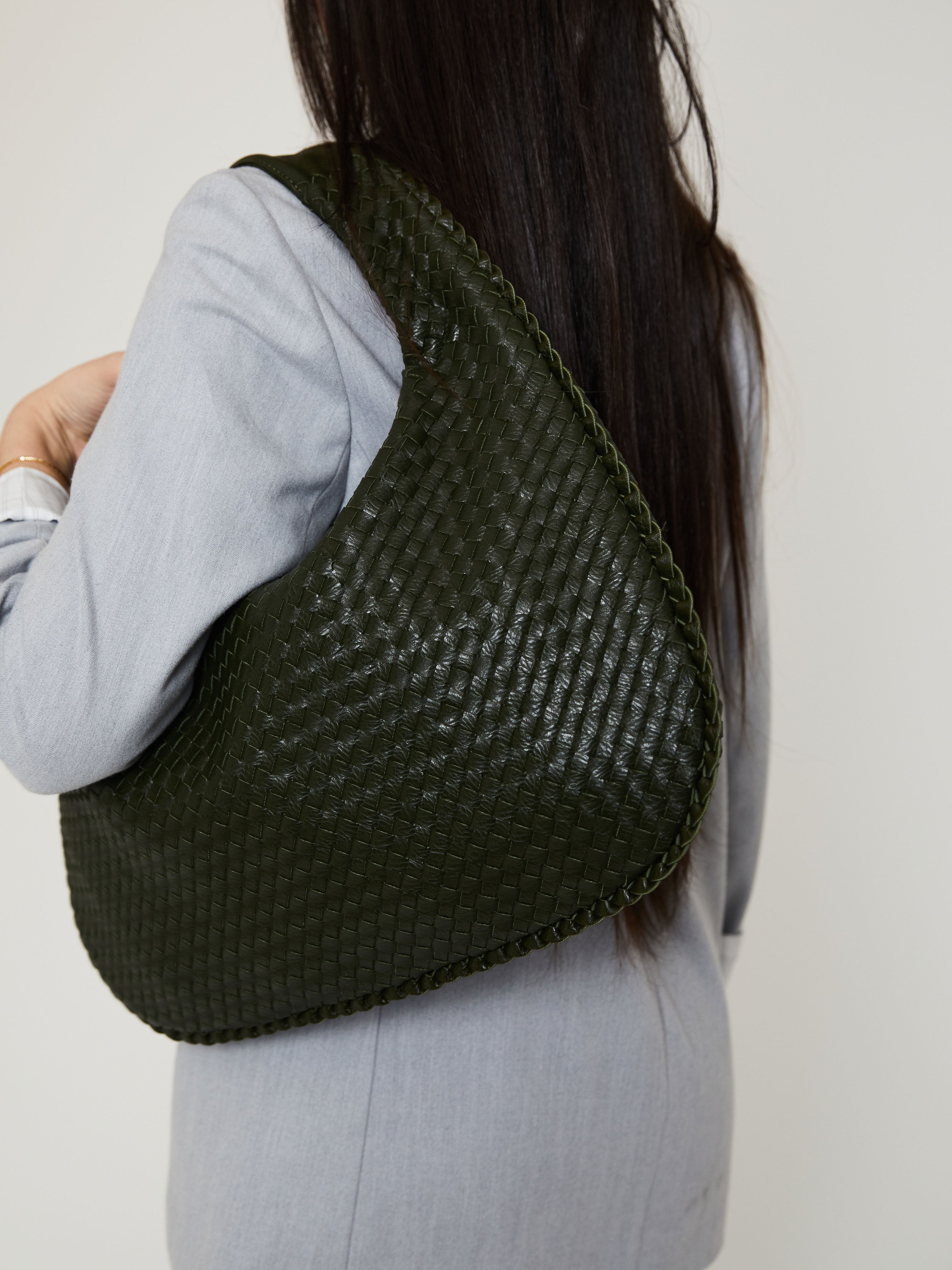 Alltags-Ledertasche - Jägergrün