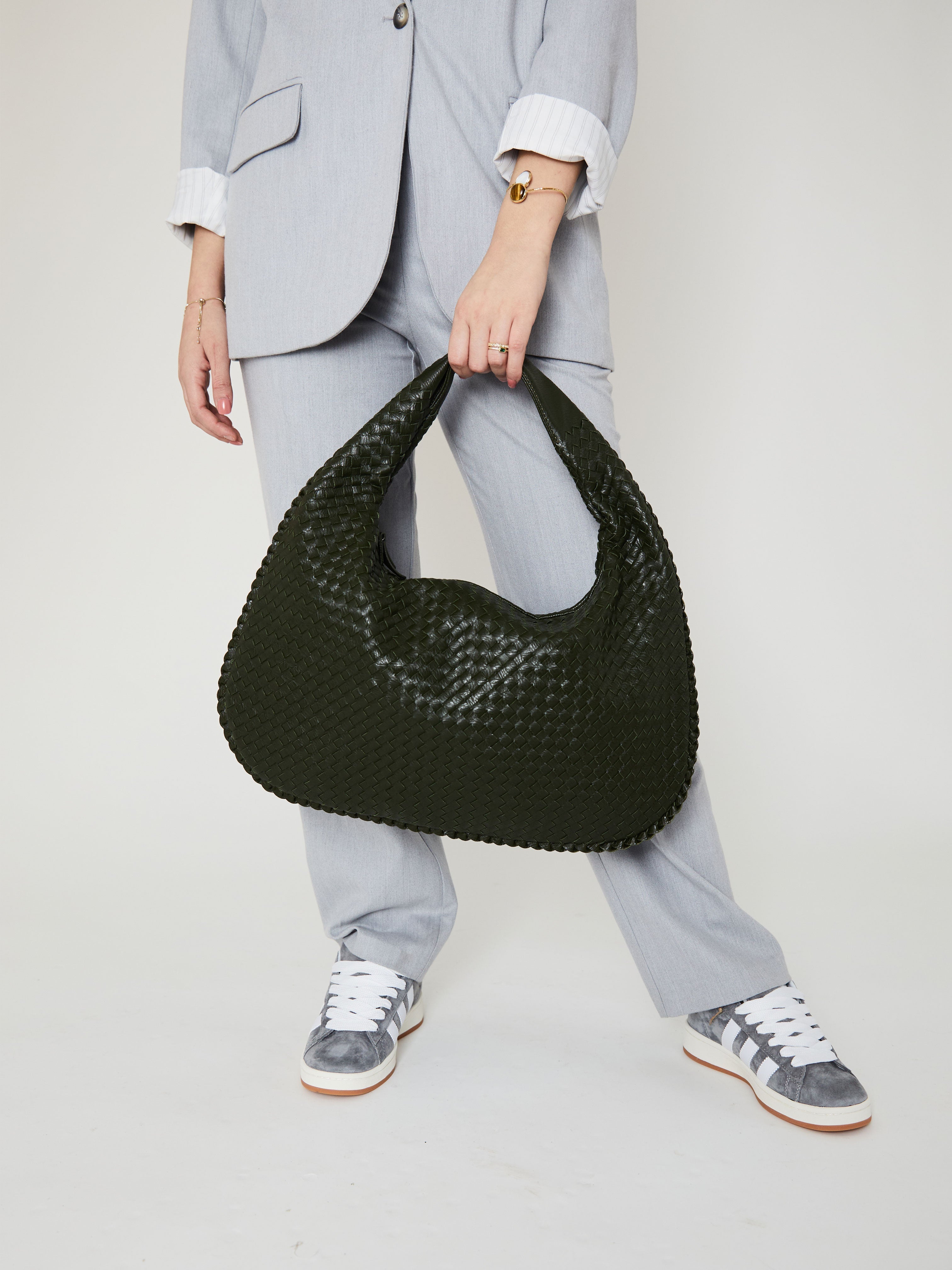 Alltags-Ledertasche - Jägergrün
