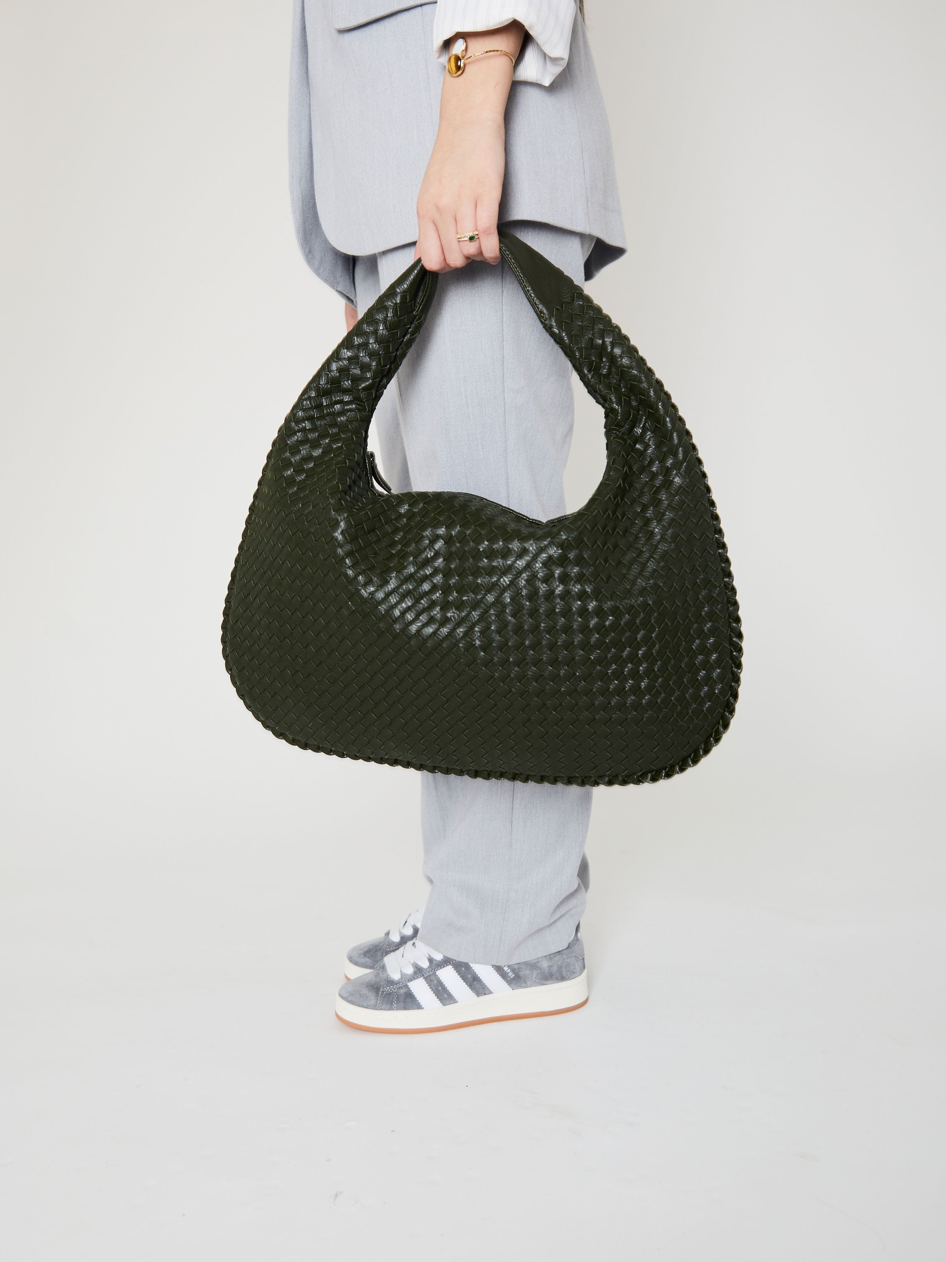 Alltags-Ledertasche - Jägergrün
