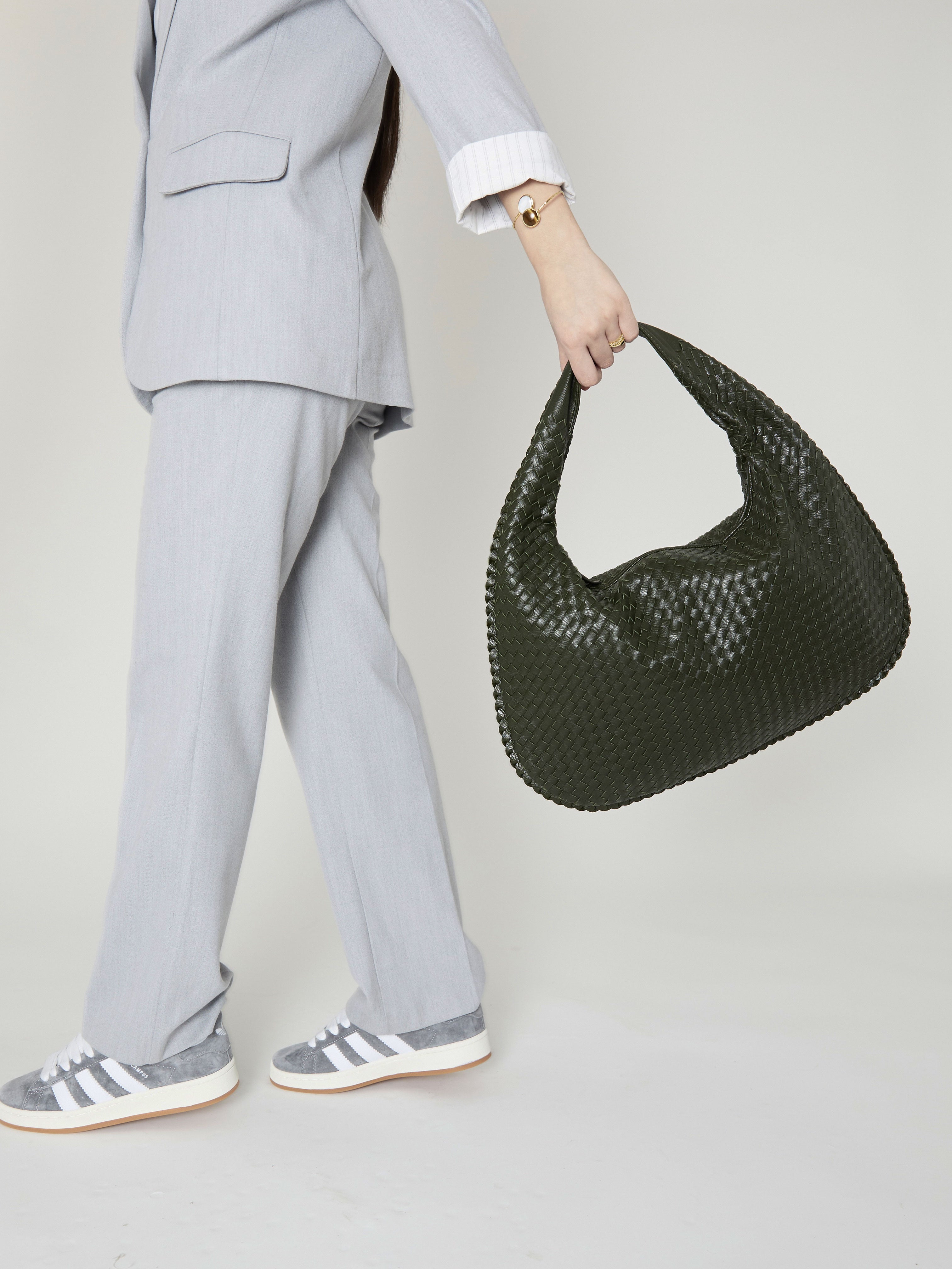 Alltags-Ledertasche - Jägergrün