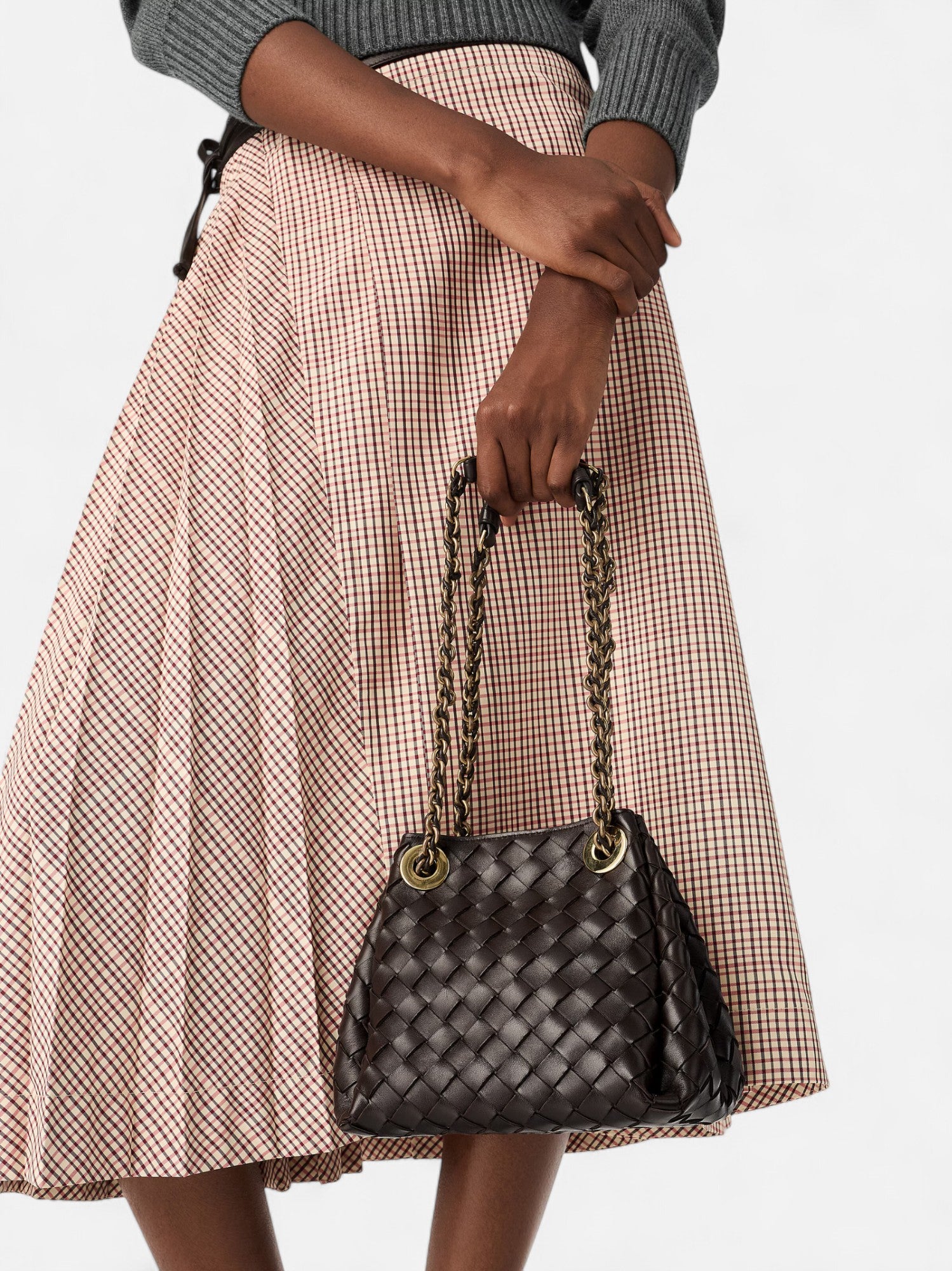 Small Chained Parachute Bag - Coffee