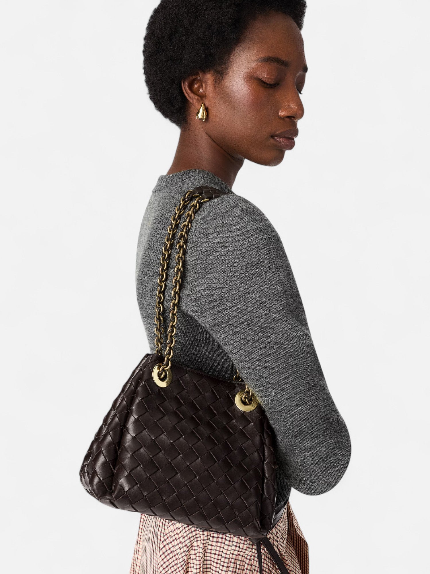 Small Chained Parachute Bag - Coffee