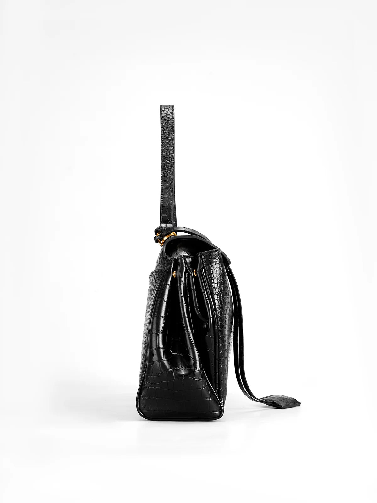 Celia Crocodile Bag - Black - AmatoLeather 