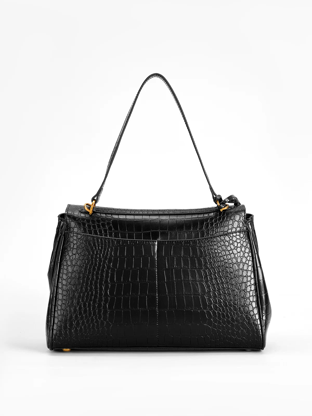 Celia Crocodile Bag - Black - AmatoLeather 