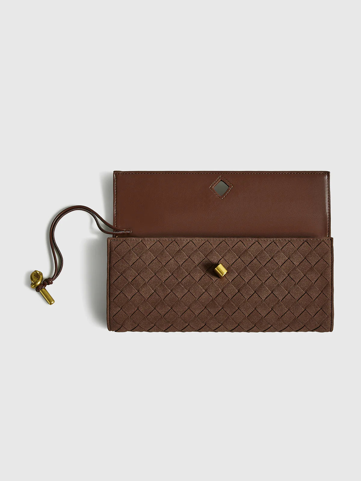 Emilia Suede Clutch Bag - Coffee