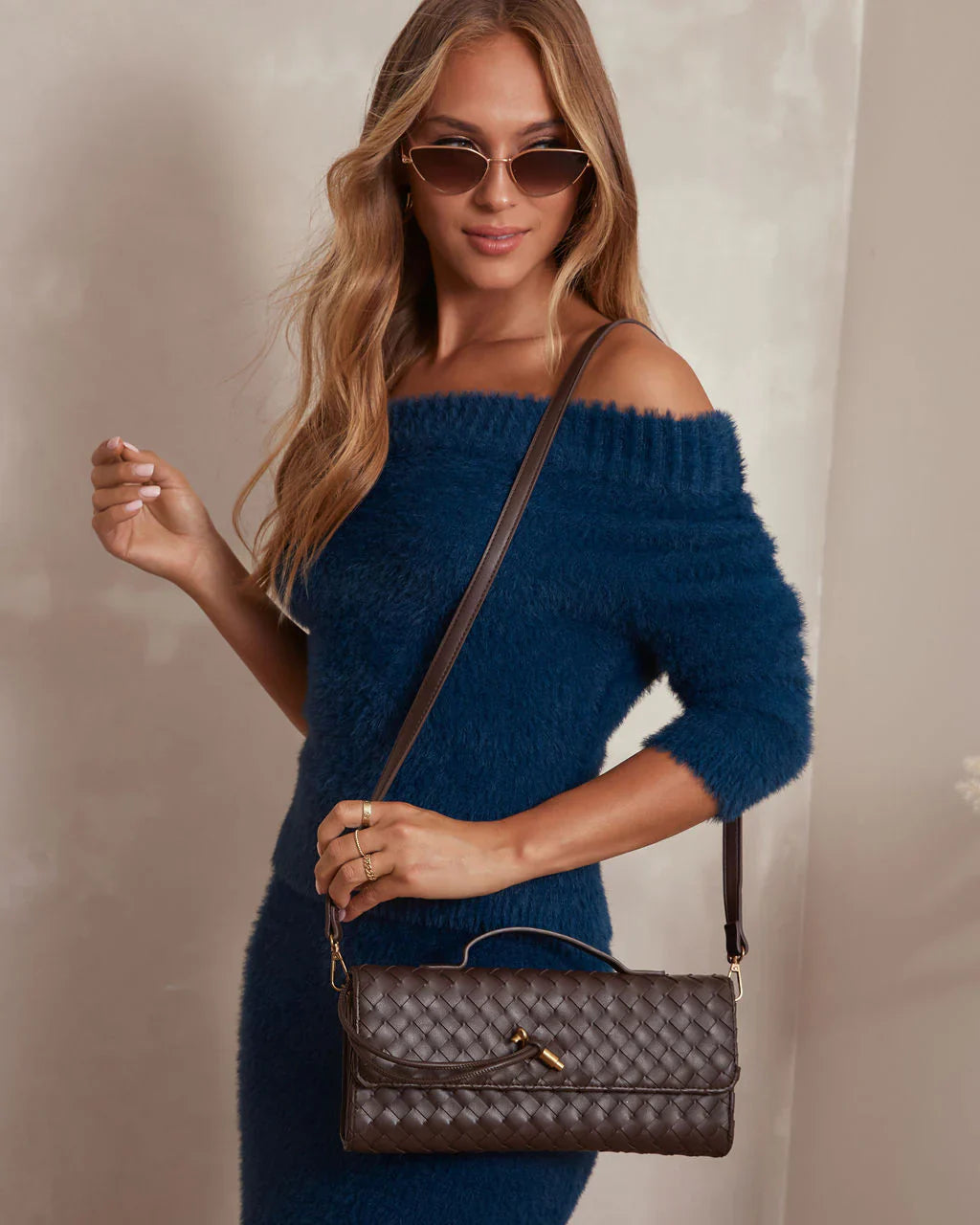 Emilia Clutch Bag - Coffee - AmatoLeather 