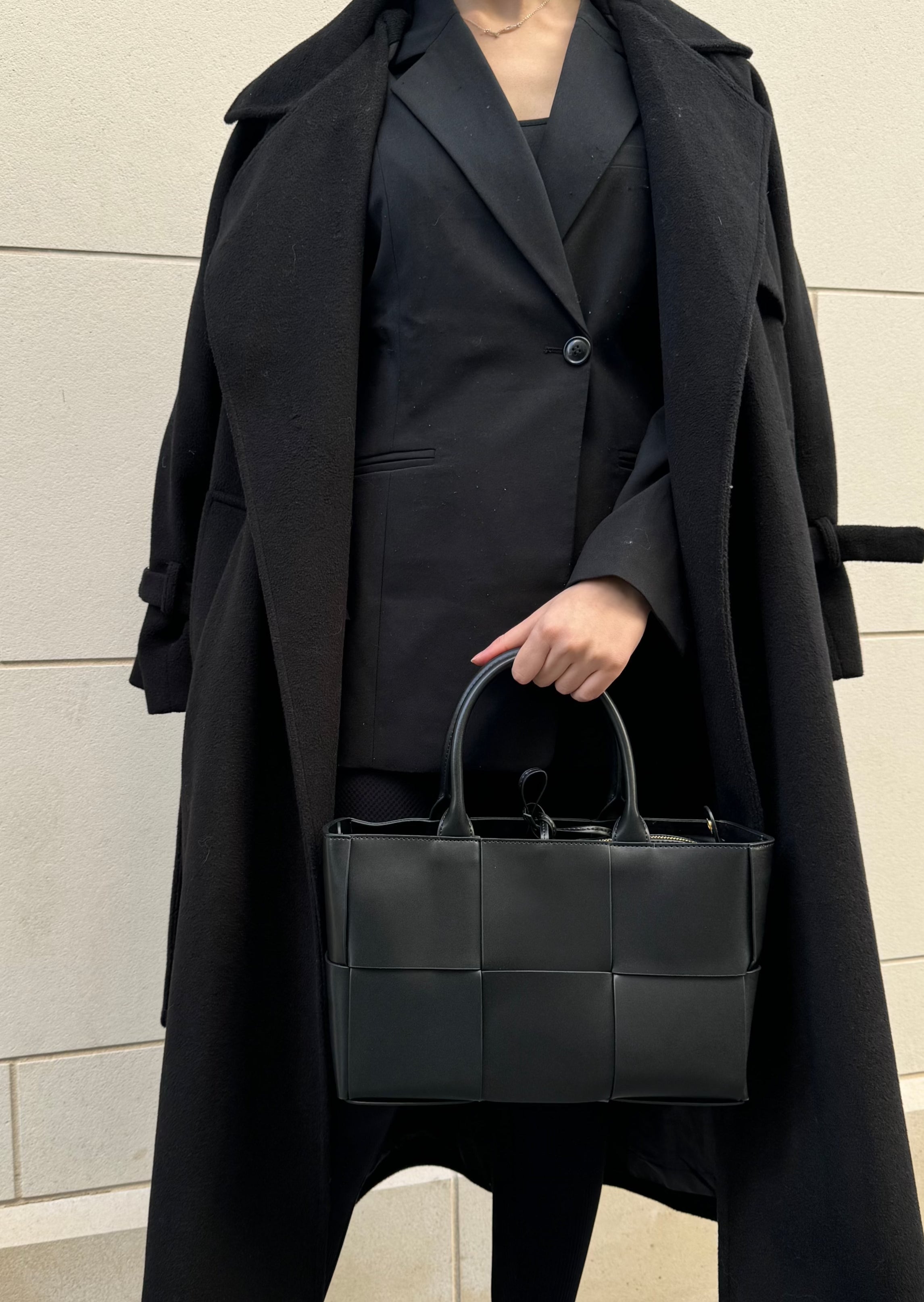 Leather Tote Bag - Black