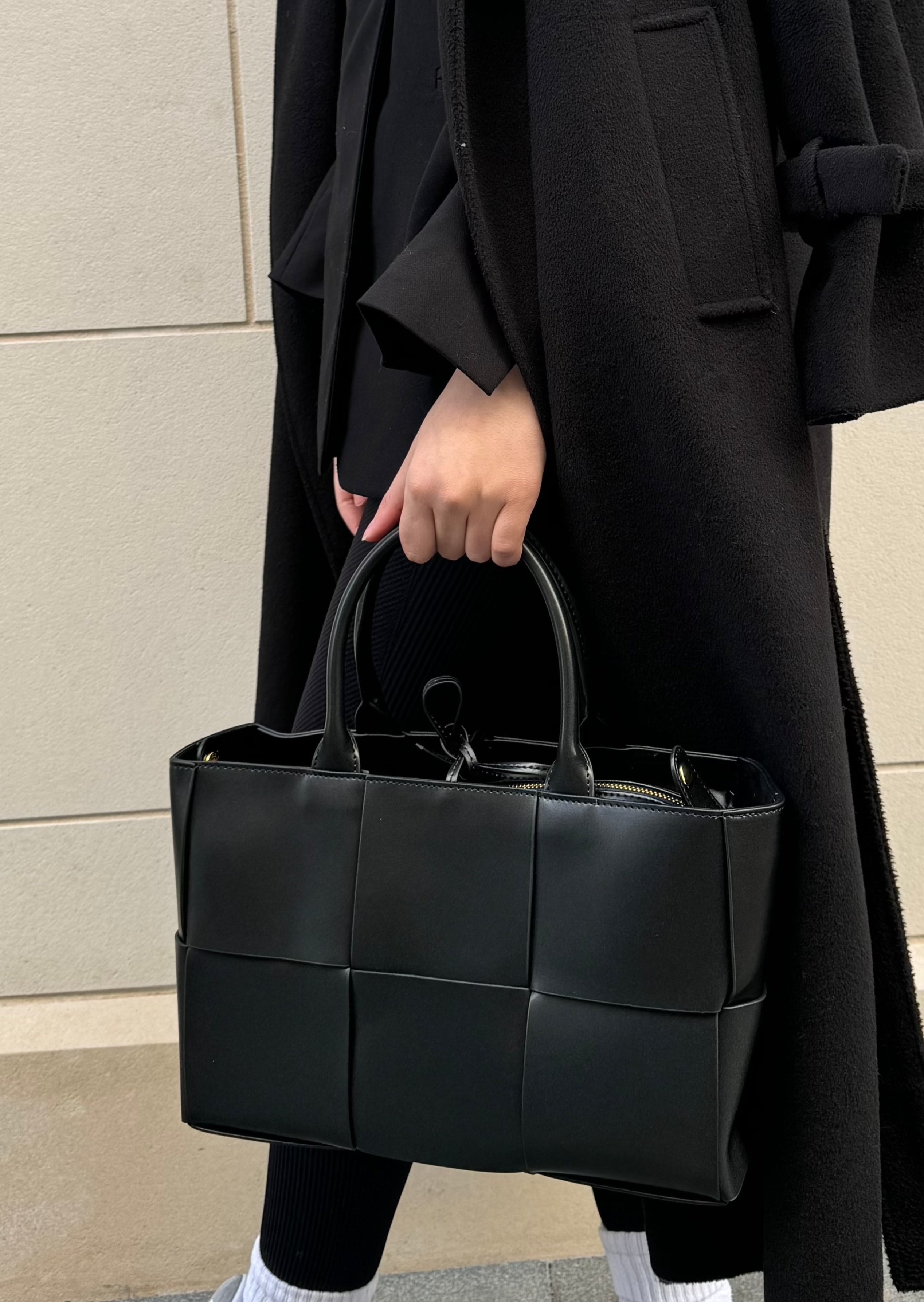 Leather Tote Bag - Black