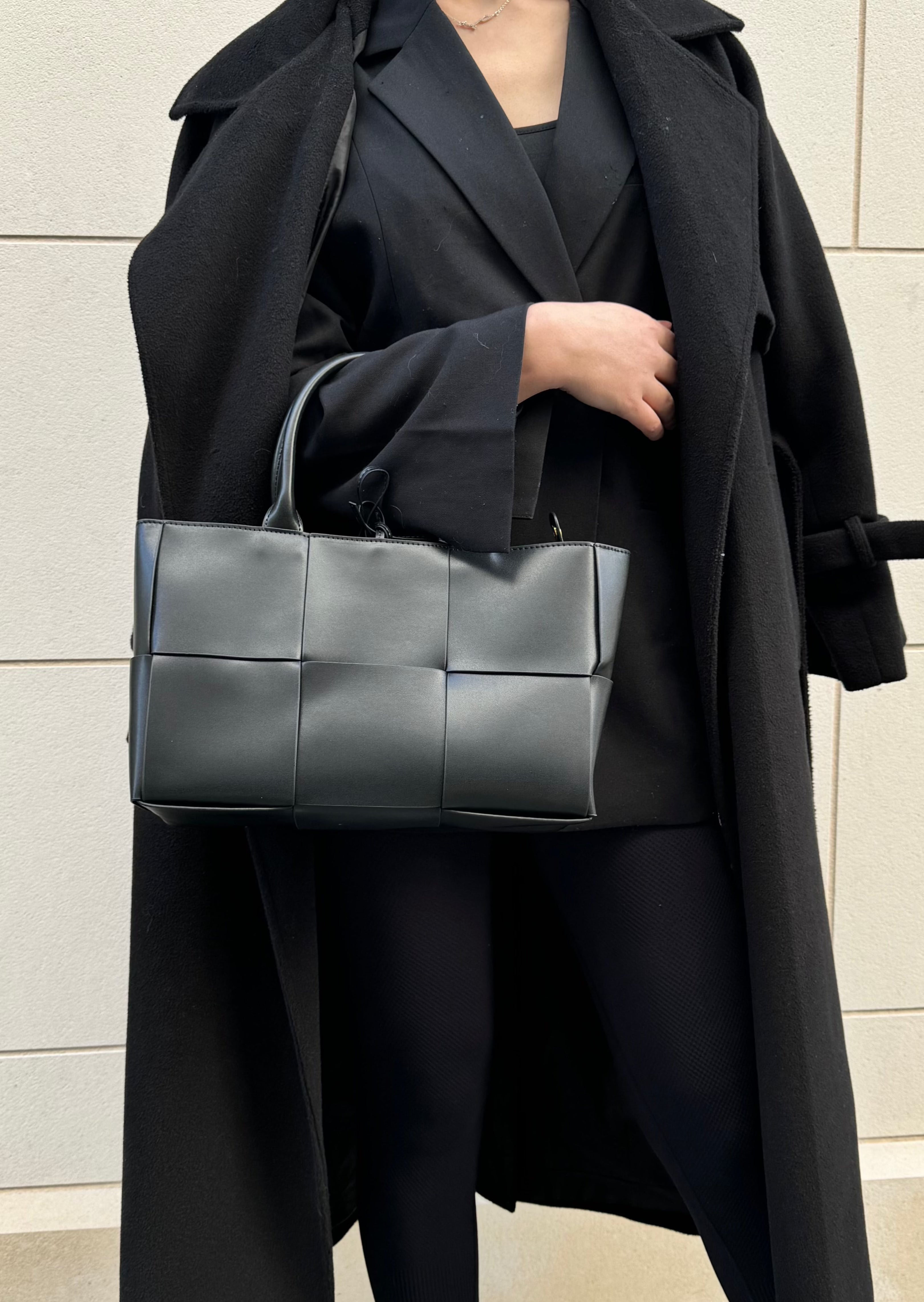 Leather Tote Bag - Black