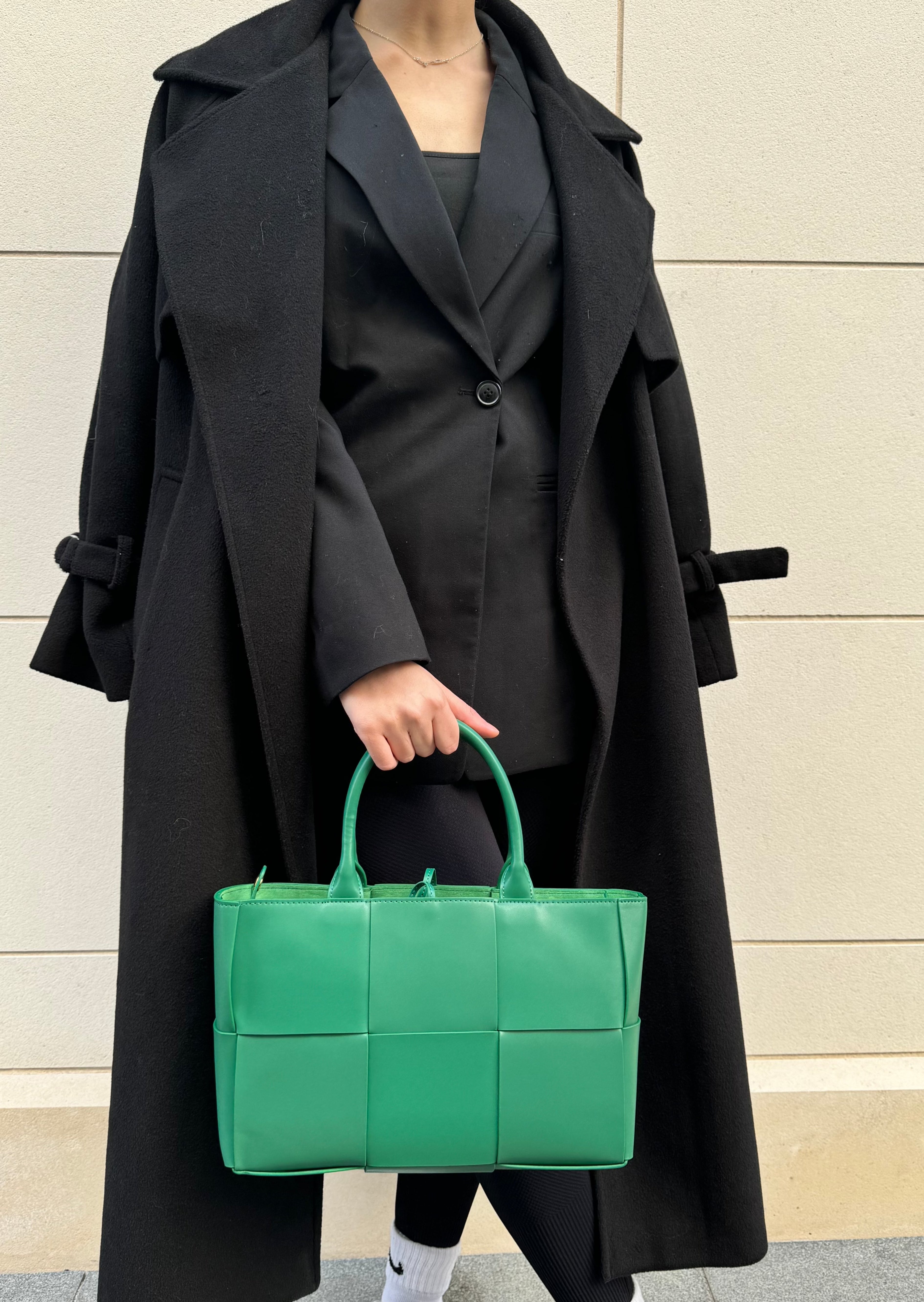 Leather Tote Bag - Green