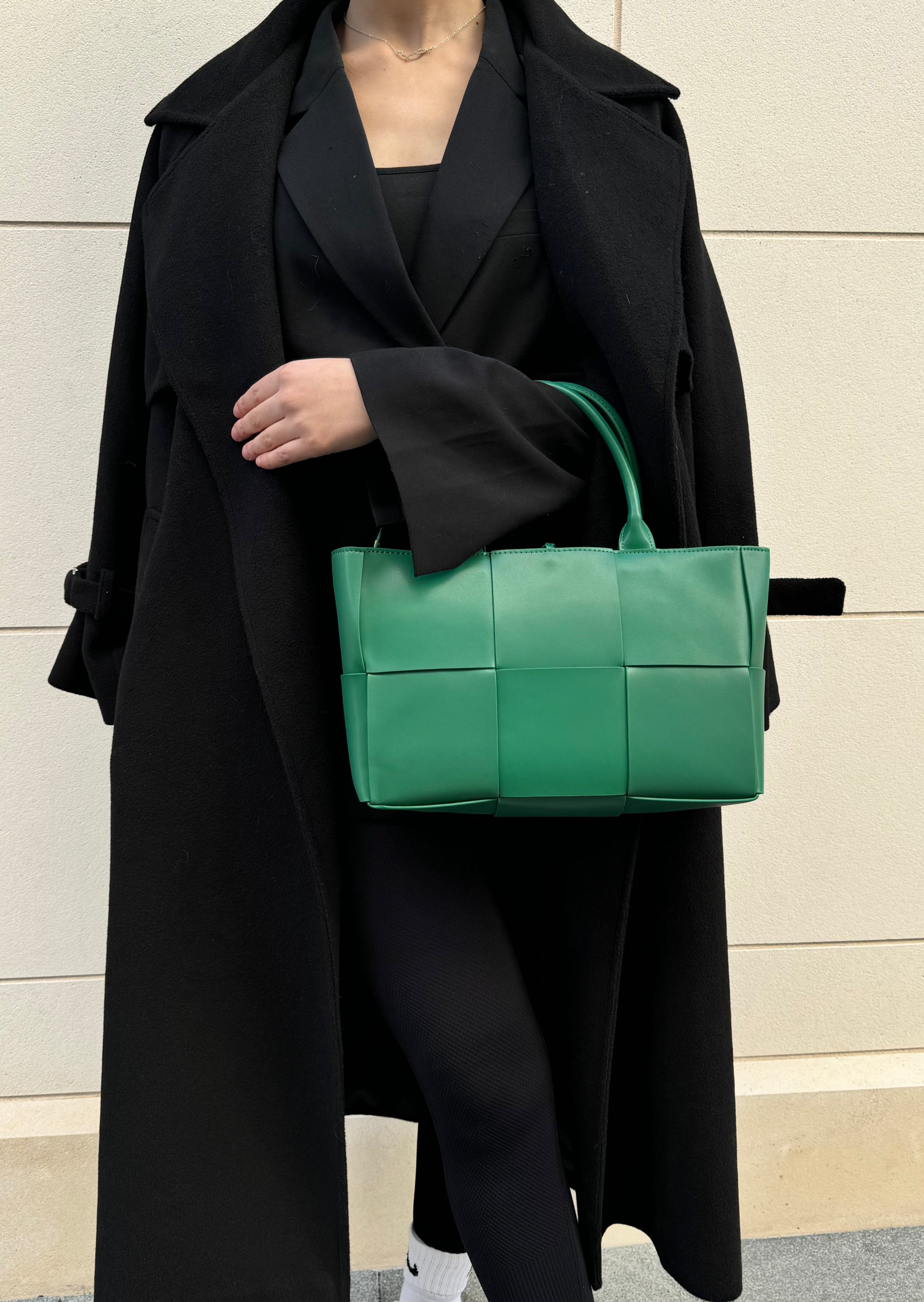 Leather Tote Bag - Green