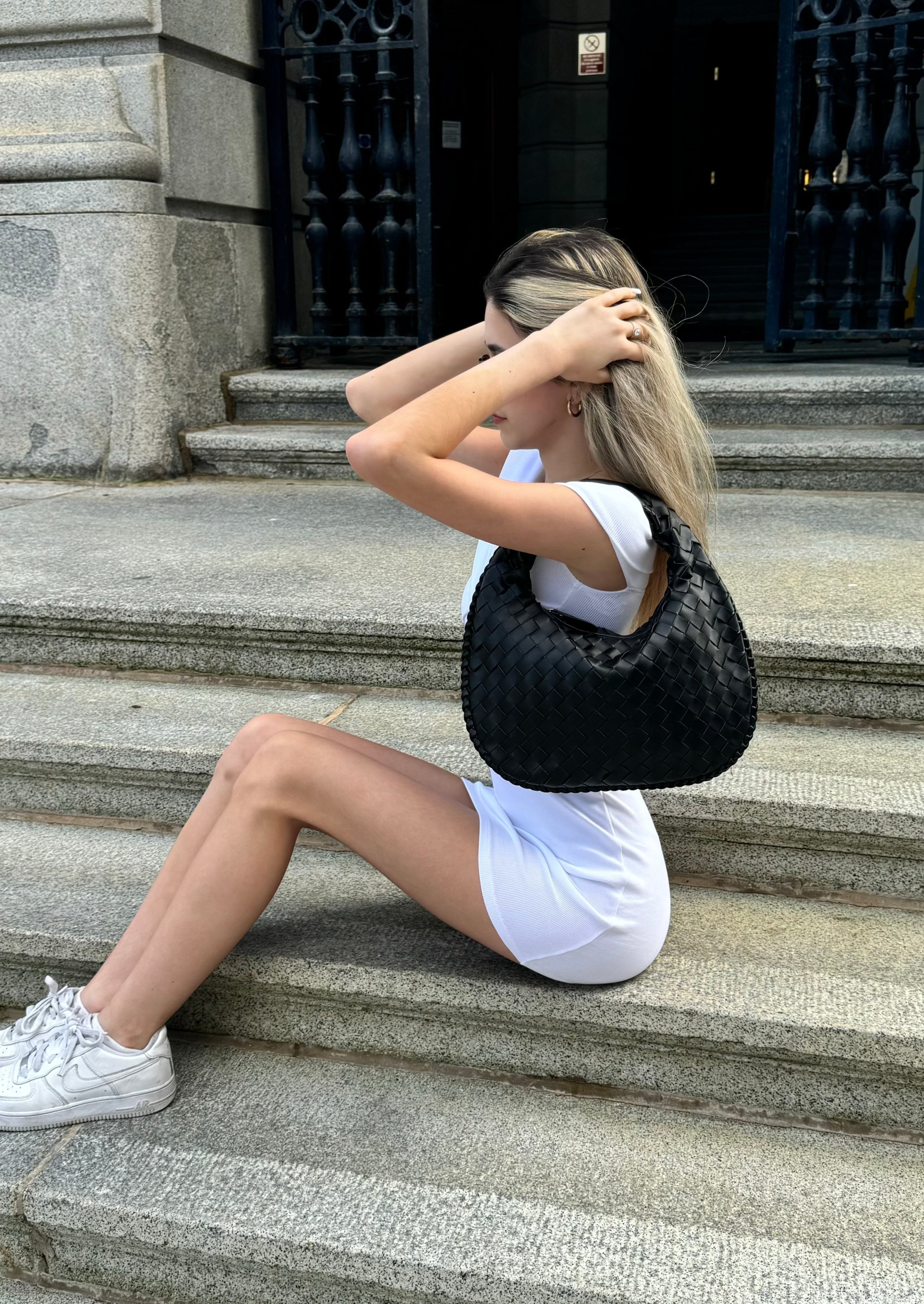 Serena Everyday Bag - Black - AmatoLeather 