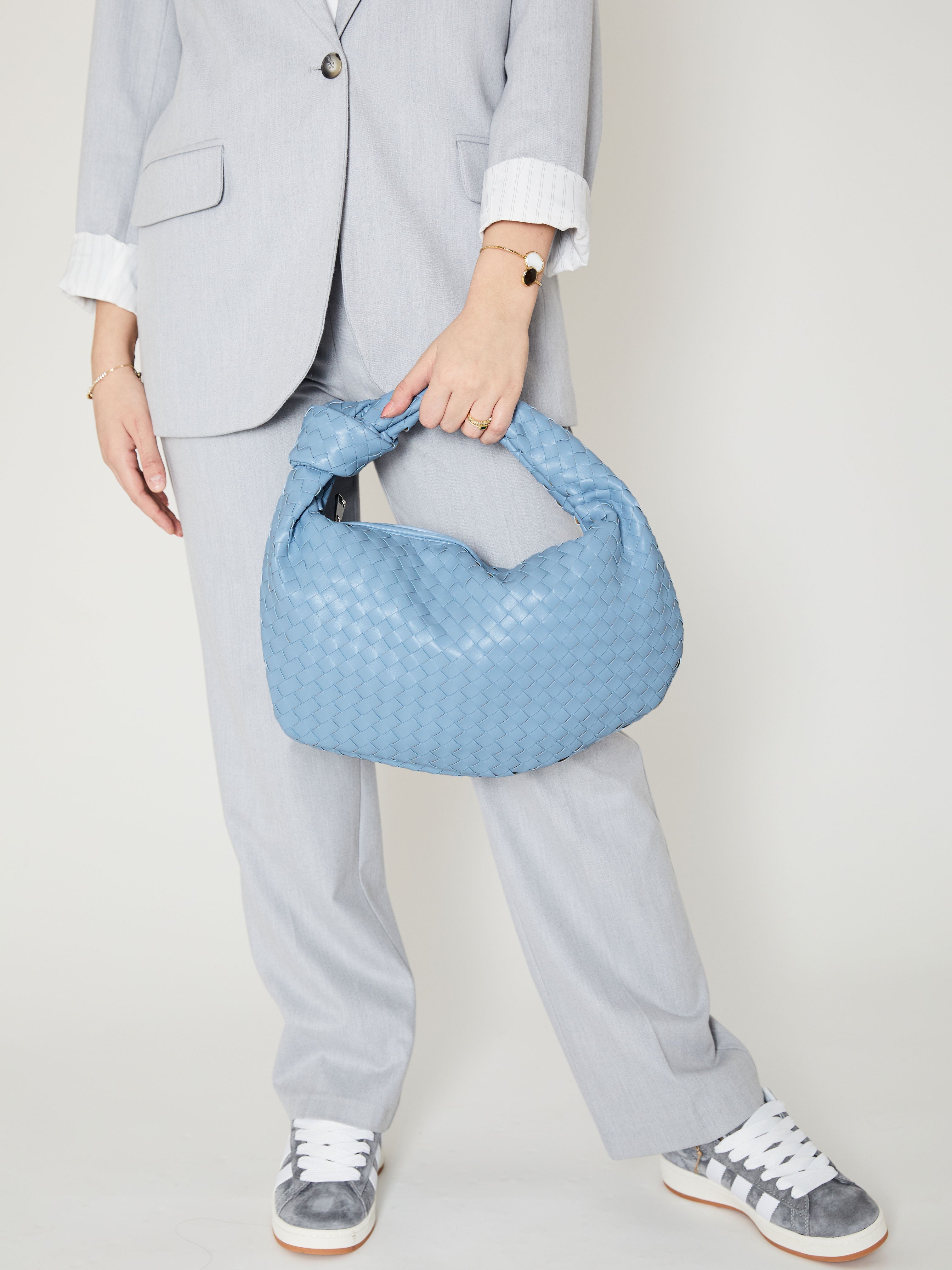 Medium Everyday Leather Bag - Sky Blue