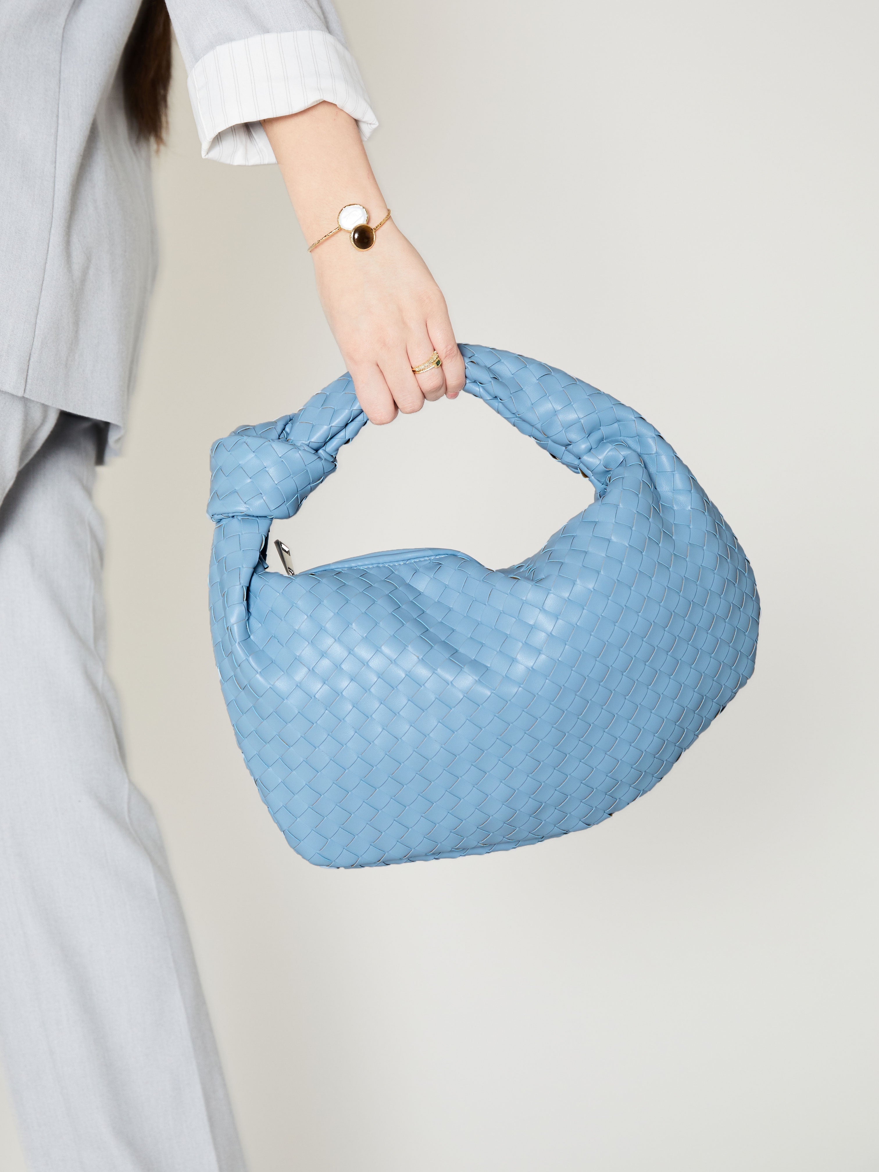 Medium Everyday Leather Bag - Sky Blue